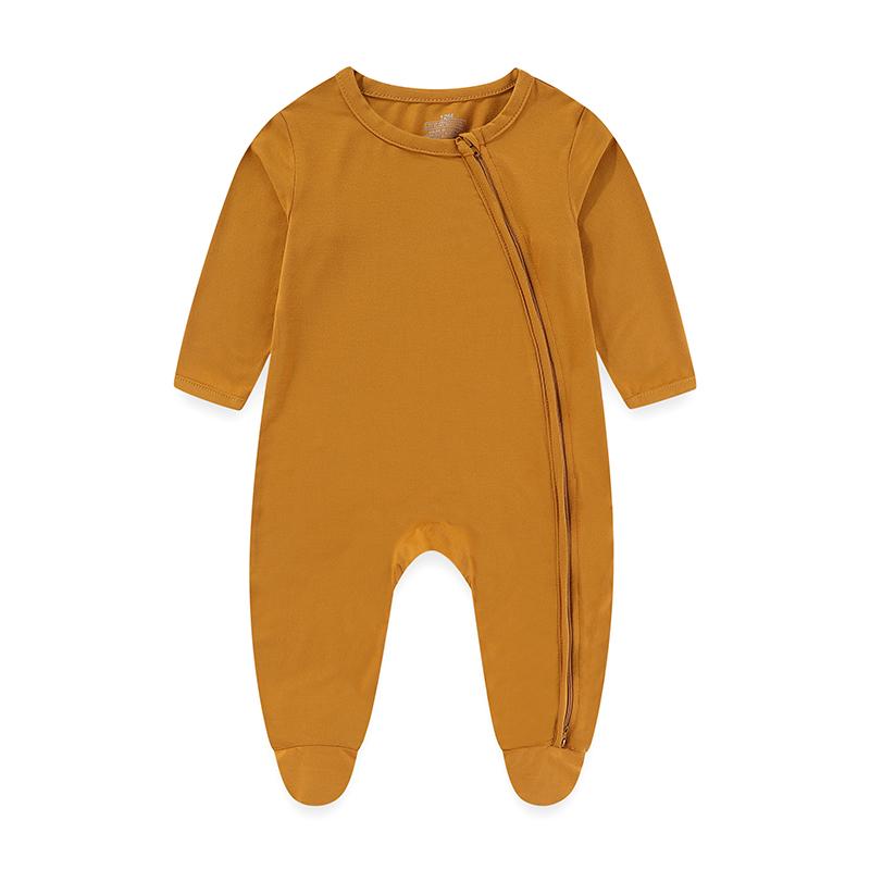 1 bucată Salopetă cu fermoar cu mânecă lungă la modă pentru bebeluși băieți fete, bumbac moale, haine pentru nou-născuți