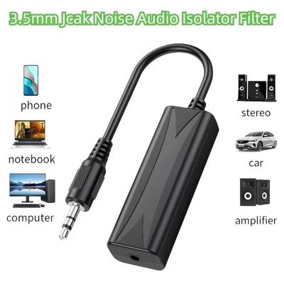 3,5mm Aux Audio Filtr šumu Reproduktorové vedení Zemní smyčka Izolátor hluku Eliminace pro automobilový stereo audio systém Domácí stereo příslušenství do auta