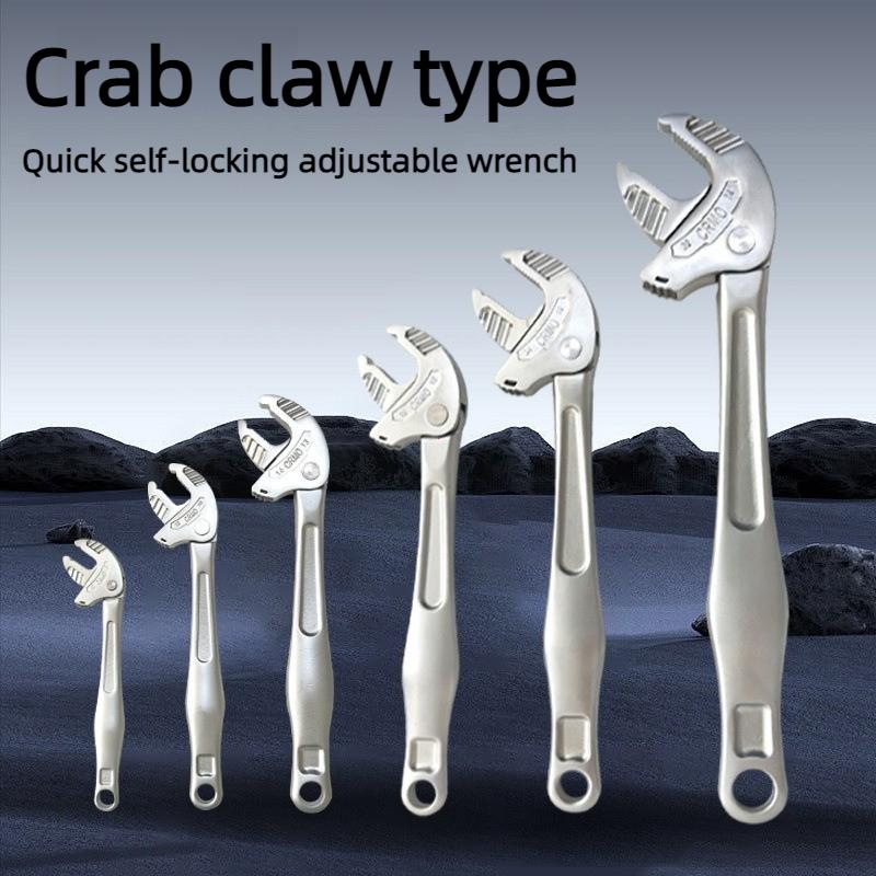 Heavy-Duty Industrial Crab Claw Wrench Self-Adjusting Ratchet Wide Jaw For Automotive Piping Manufacturing