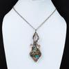 Copper Amazonite Pendant Copper Wire Wrapped Jewelry Gemstone Pendant Handmade Copper Pendant Antique Jewelry Wire Wrapped Pendant For Gift