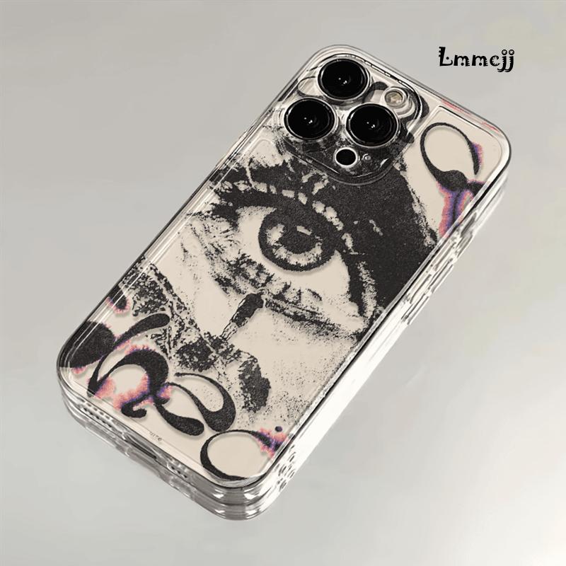 Lmmcjj Punk Eye Transparent TPU Phone Case for Oppo Reno14 Reno13 Reno12 Reno11 Reno10 Reno8 Reno7 Reno6 Reno5 F Pro Plus 4G 5G