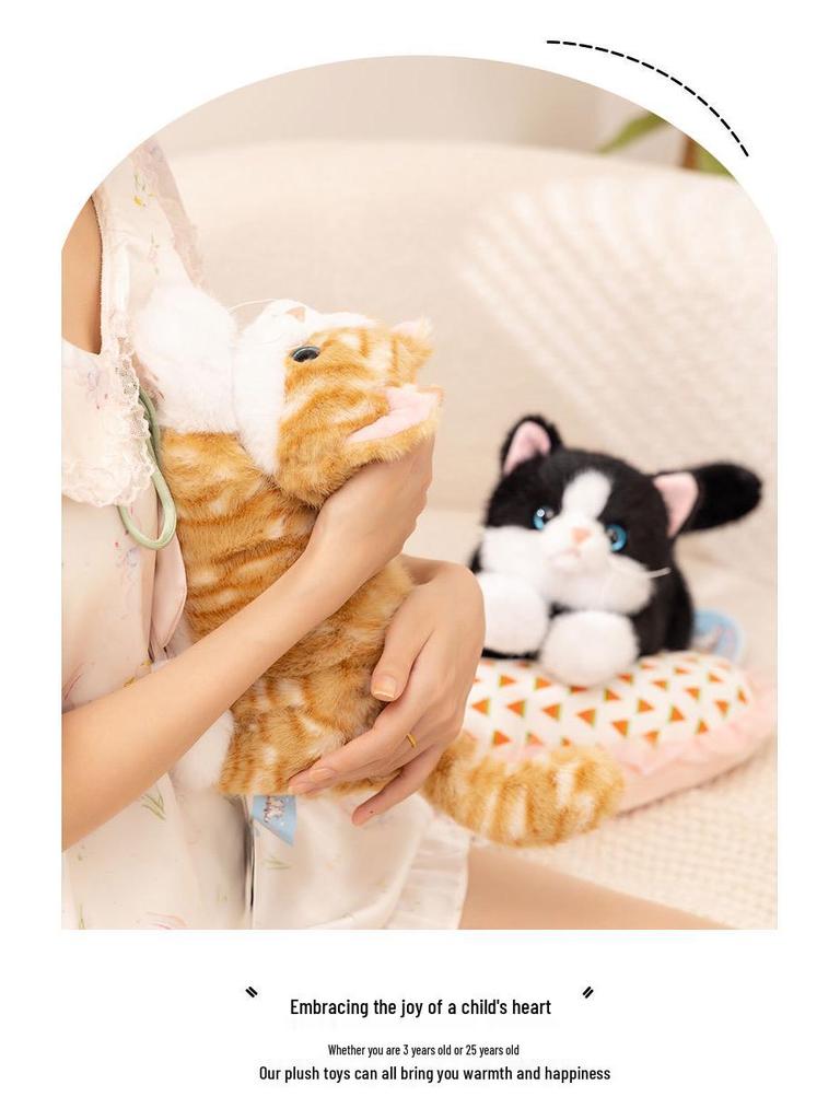 Realistic Meowing Kitten Plush Pillow: Stuffed Toy & Comfort Doll Gift for Girls
