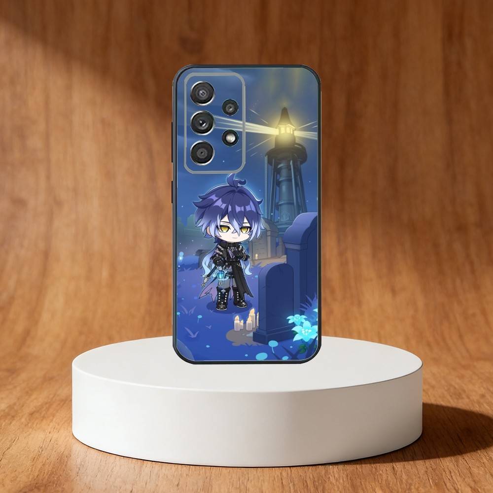 Genshin Impact Flins Phone Case For Samsung S25,S24,S21,S22,S23,S30,Ultra,S20,Plus,Fe,Note,10,9,5G Black Cover