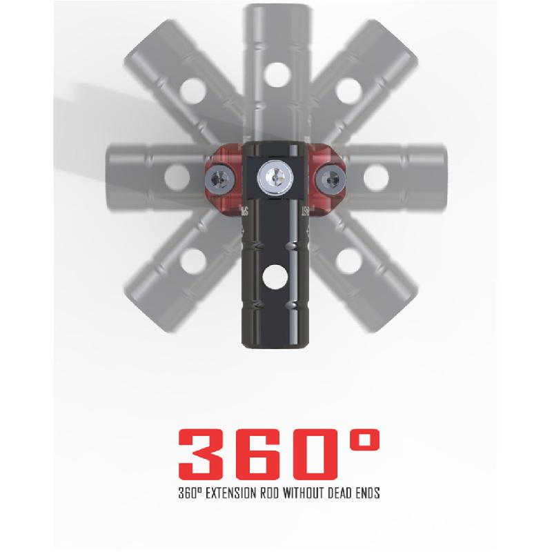 

Metal 360° Motorcycle Scooter Spotlight Bracket Headlight Base Support Black+Red