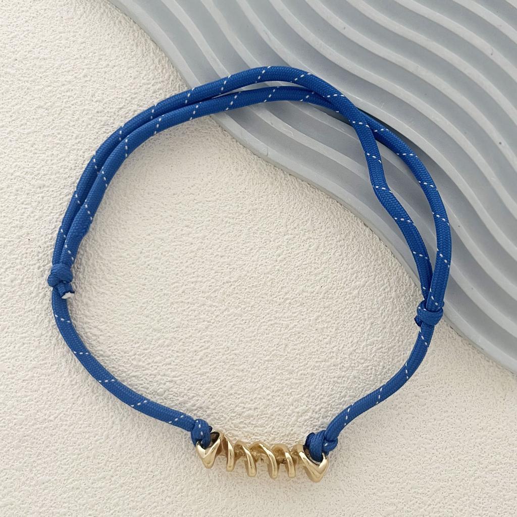 A Simple and Fashionable Geometric Pendant Women's Necklace with a Multi-color Woven Rope In a Personalized and Trendy Style