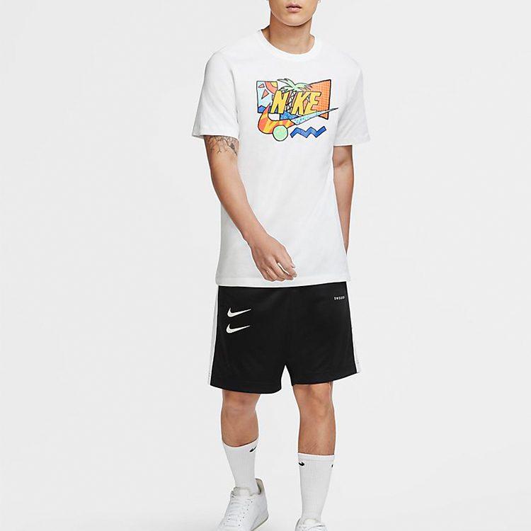 Nike T Shirts Men's White Crew Neck Moderate Straight Fit CW0427-100