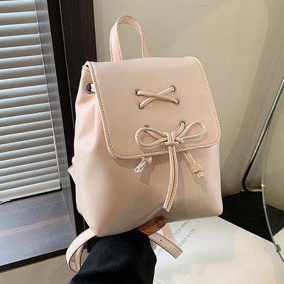 Bow Double Shoulder Bag Women's New Fashion Backpack Cute Portable Shoulder Bag School Bag