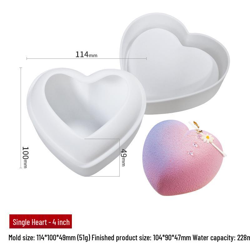 Sanshin Heart Silicone Mold for Mousse, Pastry, Chocolate, and Jelly Baking