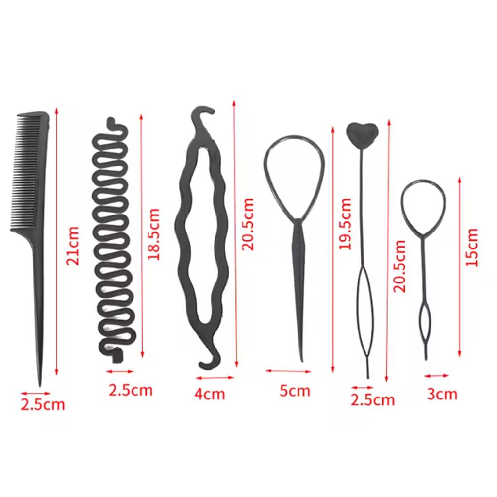 6Pcs/Set Multiple Magic Hair Braided Tool Women Girl Hair Donut Bun Maker Hairpins Twist Hair Clip Styling Tool Hair Accessory