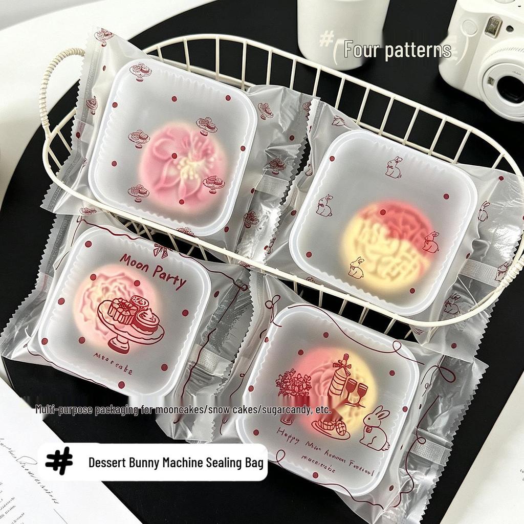 Mid-Autumn Festival Transparent Heat Seal Bag for Mooncakes, Candies, and Cookies