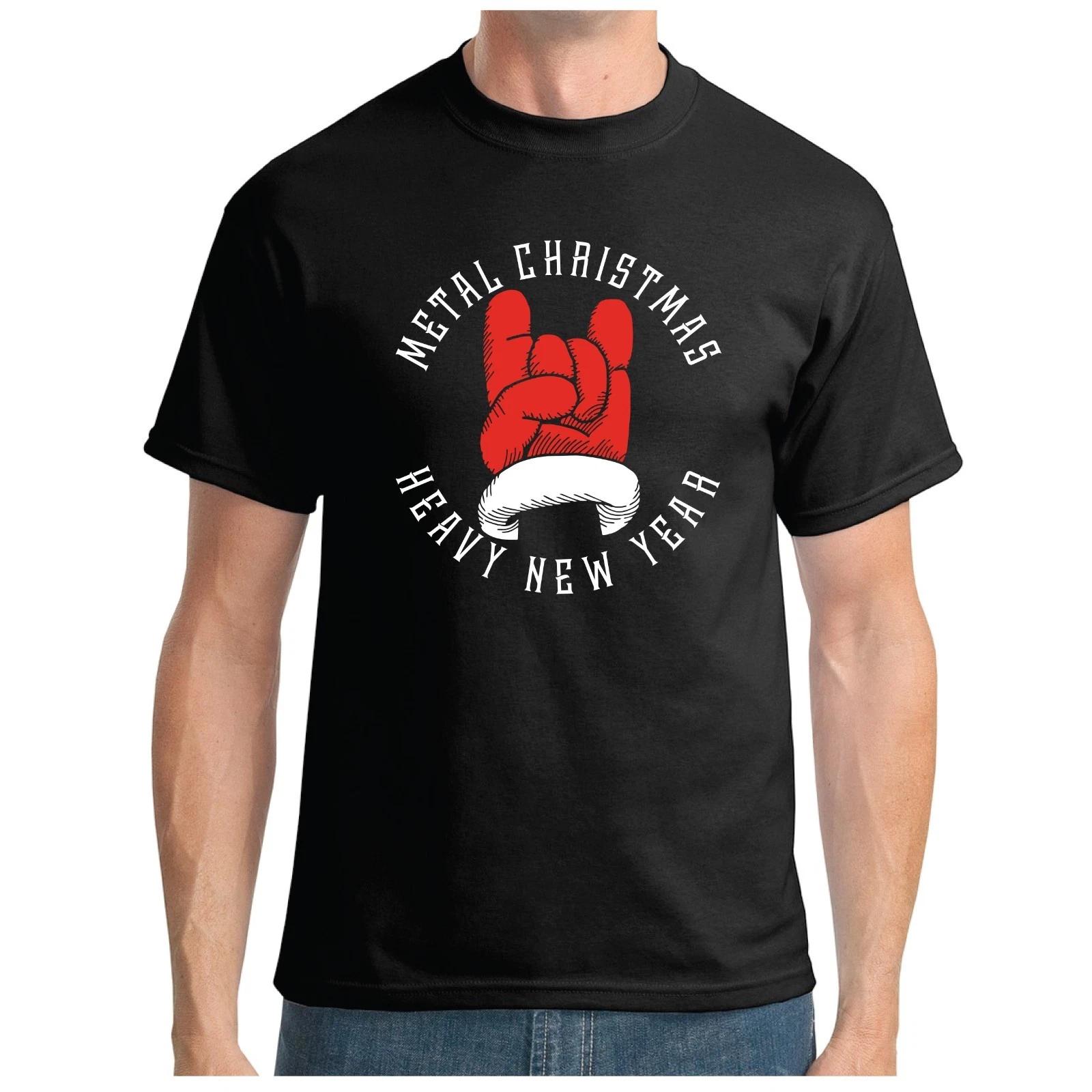 Металлическая Рождественская Тяжелая Новогодняя Футболка - ROCK Санта THRASH СМЕШНАЯ РОЖДЕСТВЕНСКАЯ ФУТБОЛКА XL