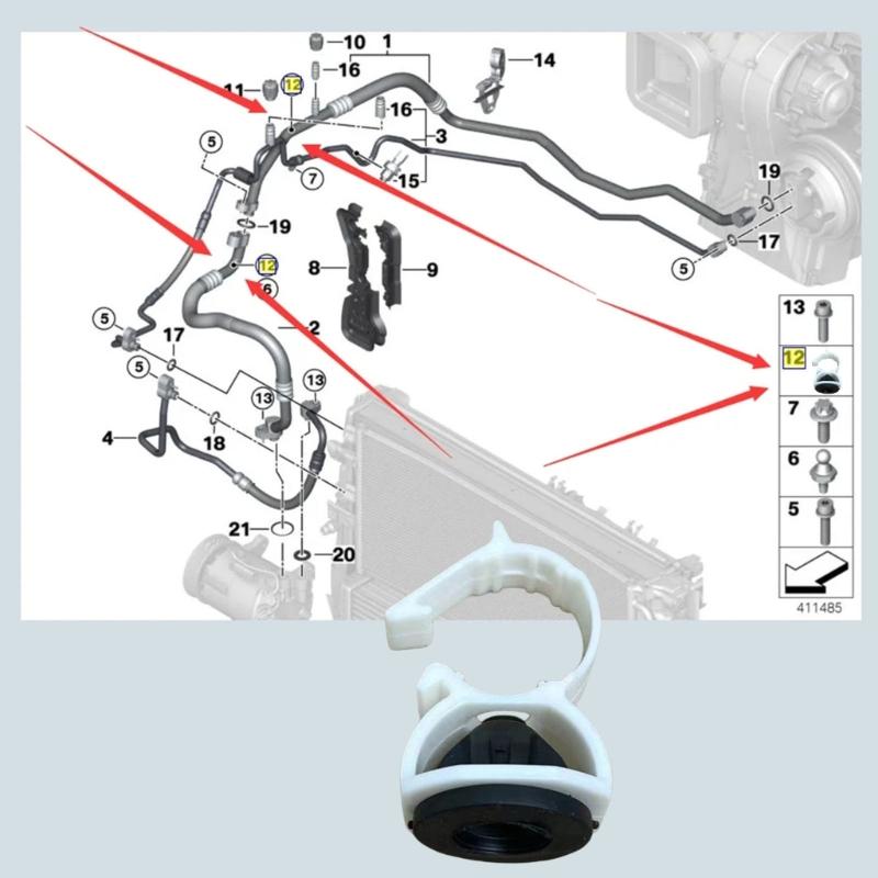 Air Conditioning Pipe Bracket Buckle 07149209733 9209733 for F48 Pipe Fixing Bracket Buckle Replacement Accessories