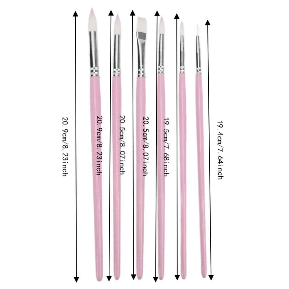 6pcs Flat And Pointed Watercolor Paint Brush Set Clay Sculpting Tool Set For Watercolor Painting