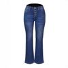 Women's Button-Up Elastic Slim Fit Flared Denim Pants