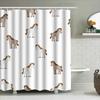 Animal Print Shower Curtain: Horse Design For Bathroom Decor Waterproof Fabric With Hooks Included (White, Brown Horses)