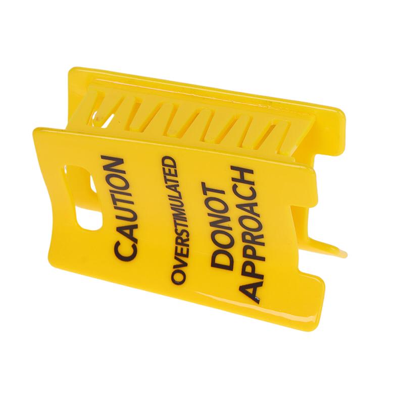 Overstimulated Caution Sign Hair Claw Clip,Yellow Caution Hair Clip,Do Not Approach Sign Hair Claws Hair Clips,Funny Gag Gift Fo