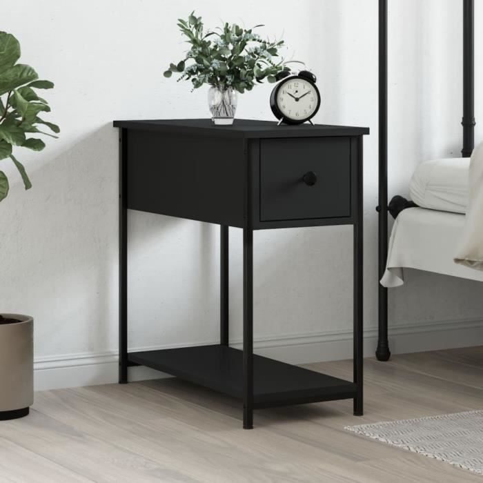 VidaXL Table de chevet noir 30x60x60 cm Bois d’ingénierie 826053
