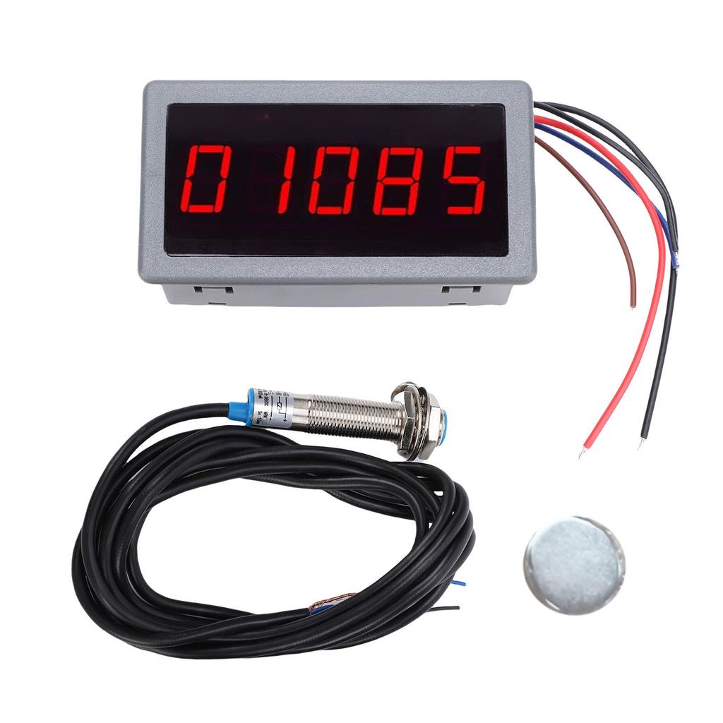 5 Bit LED Tachometer Digital Motor Tachometer DC Brushless Motor 5V-30V RPM Speed Meter With Hall Proximity Switch Sensor NPN