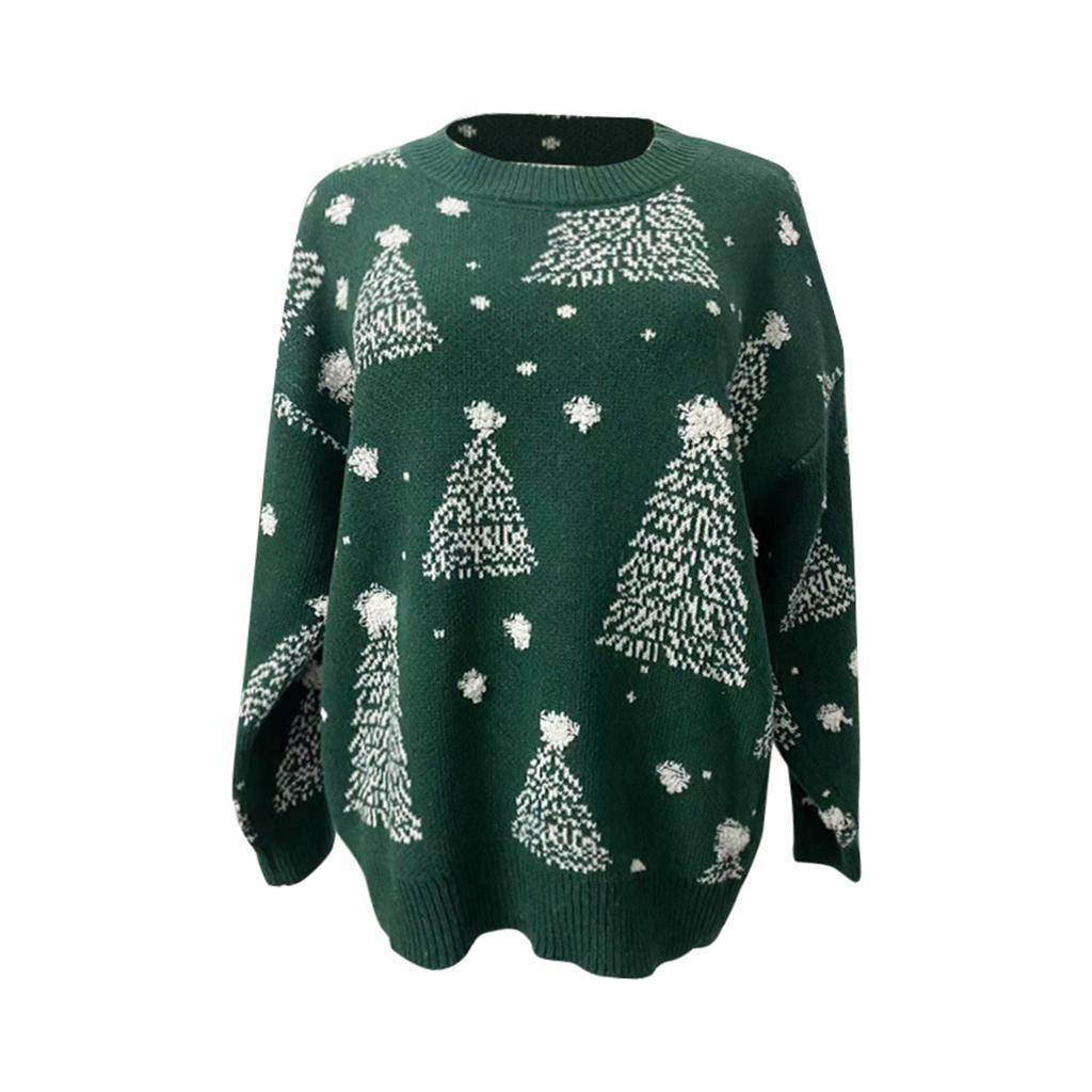 Women's Casual  Knitted Long Sleeve Pullover Sweater Knitted Top Christmas