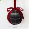 New plaid bow Christmas ball pendant 8CM foam Christmas ball ornament Christmas gift