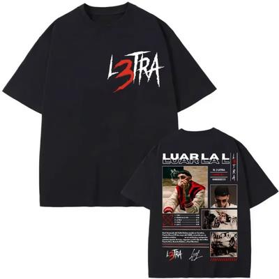 Rapper Luar La L Plakát Grafické Tričko Hudební Album L3TRA Oboustranný Potisk Tričko Pánské Dámské Oblečení Móda Hip Hopová Trička