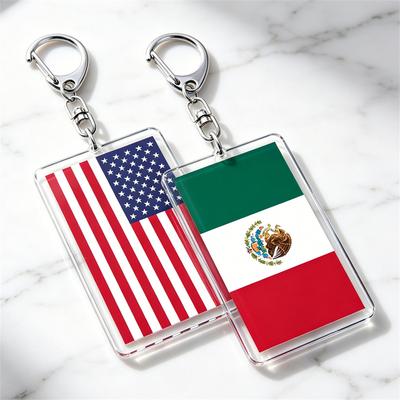 New Country Flags Keychains for Accessories Bag United States Mexico Spain Poland Russia France Chile Keyring Jewelry Fans Gifts