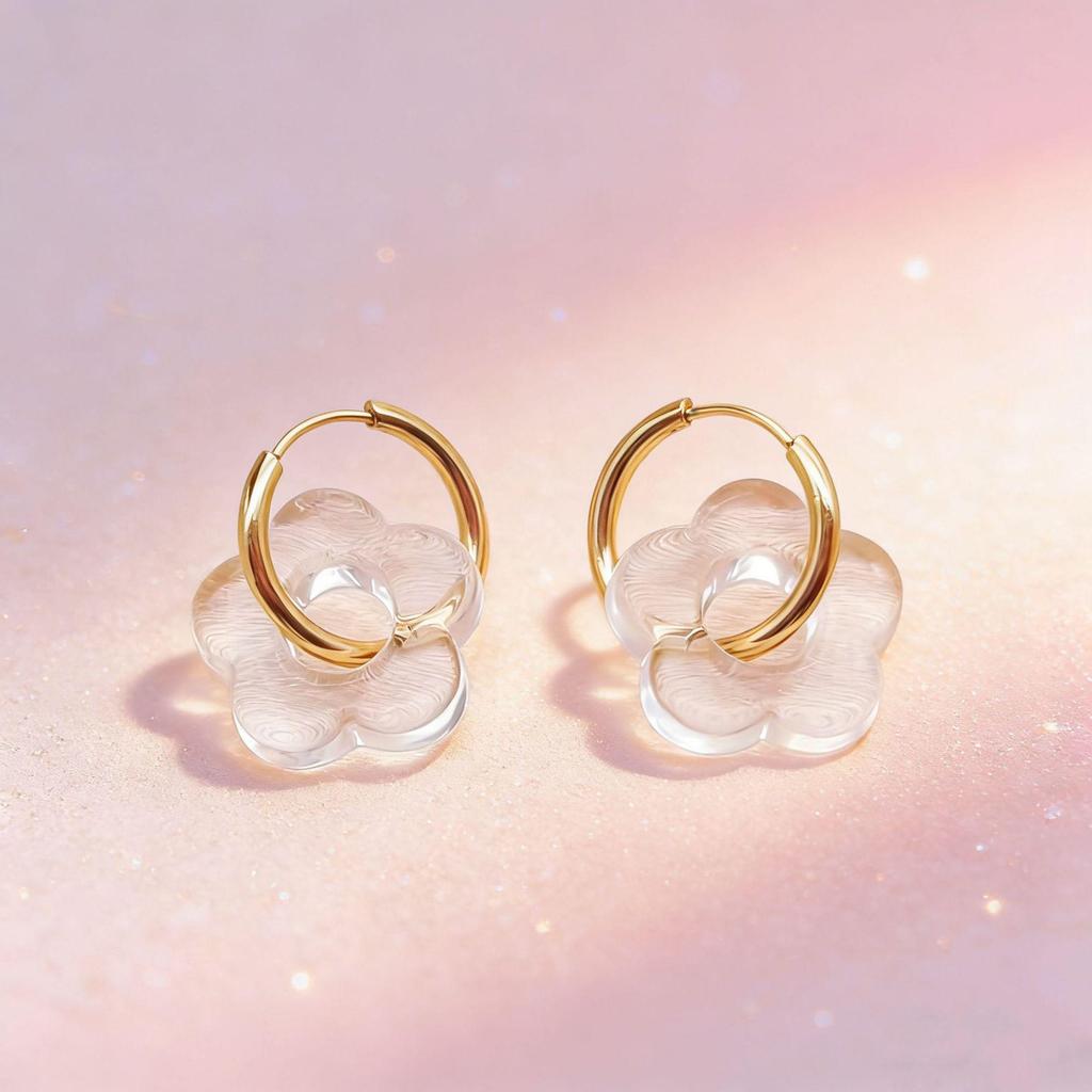 2025 Dopamine-Inspired Enamel Flower Hoop Ear Cuffs - Light Luxury Earrings