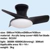 24" 32" DC Motor Small Ceiling Fan Lamp Electric Ceiling Fan With Light Bedroom  LED Tricolor Dimming Lighting Fan