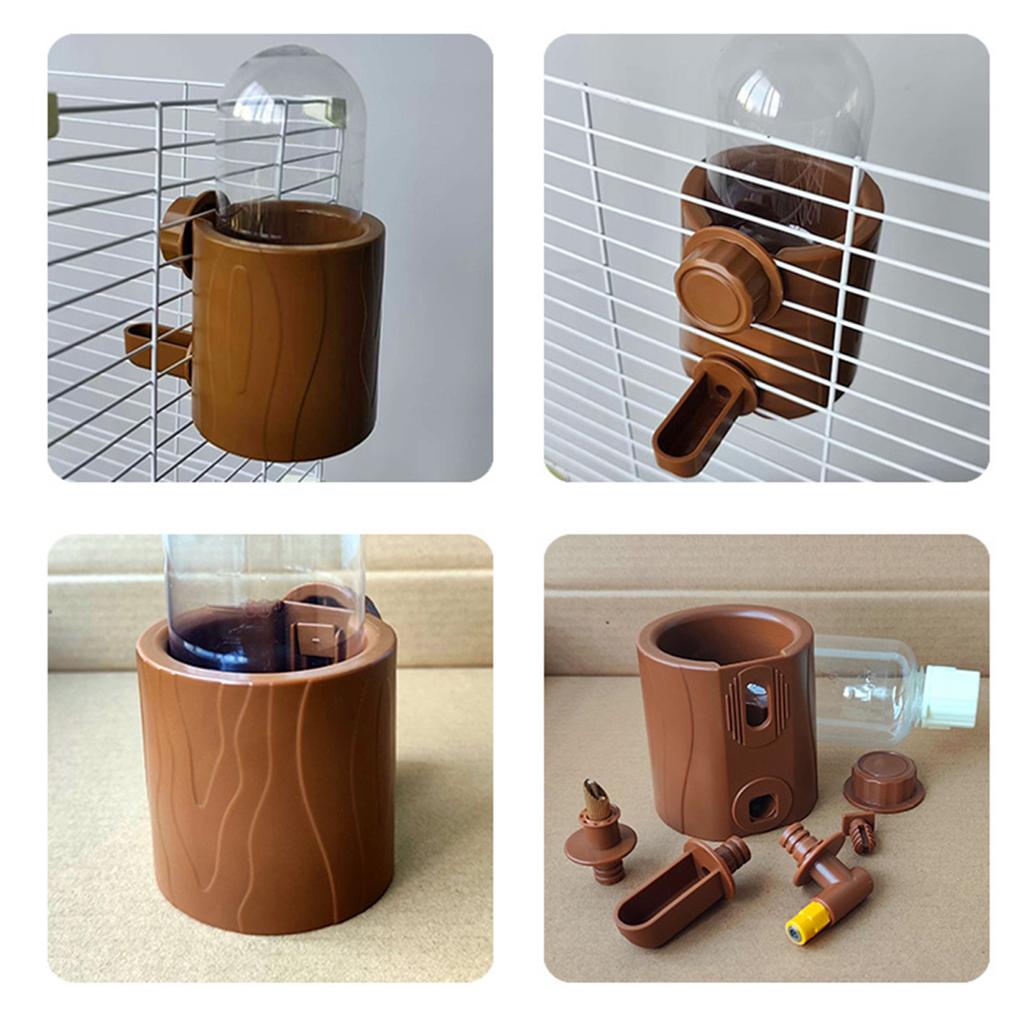 250ml Otomatik Kuş Suluk Kütük Şekli Papağan Su Dispenseri Muhabbet Kuşu Kafesi Asılı İçme Cihazı Küçük Evcil Hayvanlar için Muhabbet Kuşu Cennet Papağanı