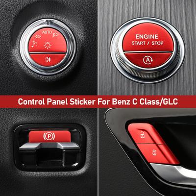 Per Mercedes Benz C GLC W206 X254 W214 2024 Auto Interruttore Blocco Porta Pulsante Adesivo Paillettes Decorazione Copertura Finitura