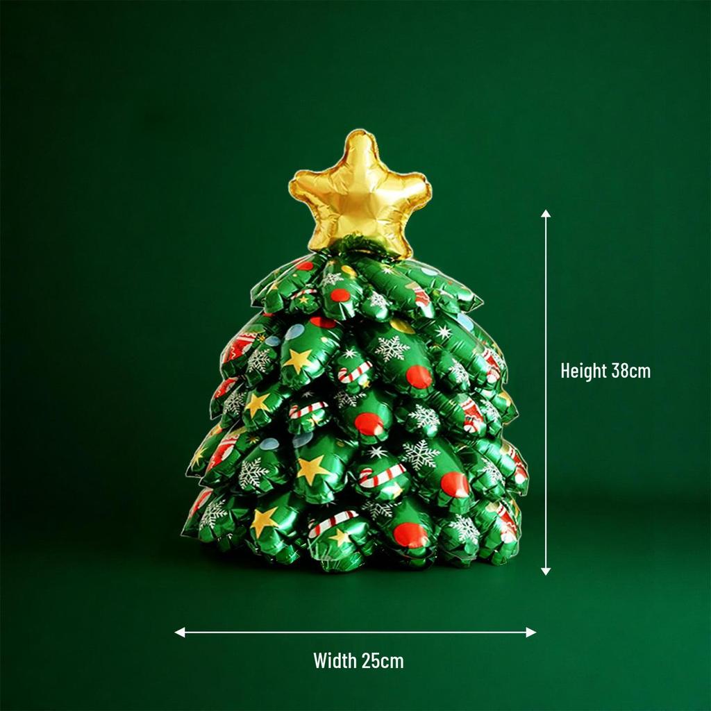 Inflatable Christmas Tree Scene with Matte Balloons for Shopping Mall Window Display Prop