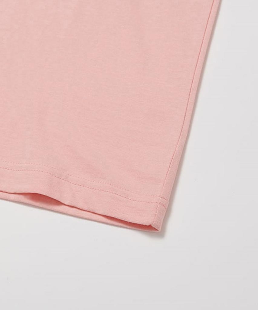 Aimnaseohyumeonbiing Embroidery Front Short Sleeve T-Shirt - Pink