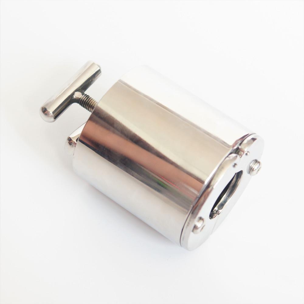 Stainless Steel Testicle Squeezer Device,Scrotum Pendant,Ball Stretchers,extruding Testicle Chastity Lock,Cock Ring,Sex Toy, S081