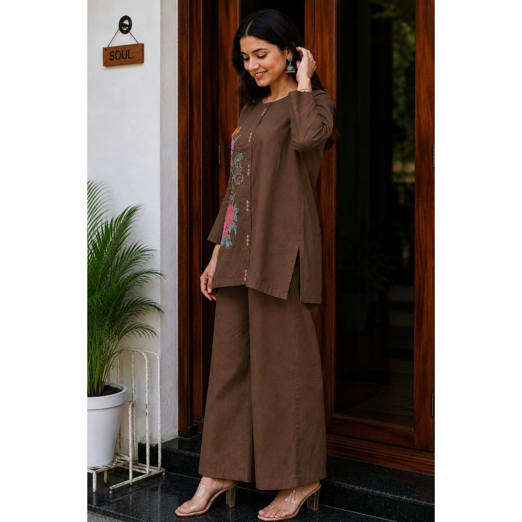 Women's Party Wear Cotton Kurti Pant Set Indian Bollywood Ethnic Kurta Cord Set