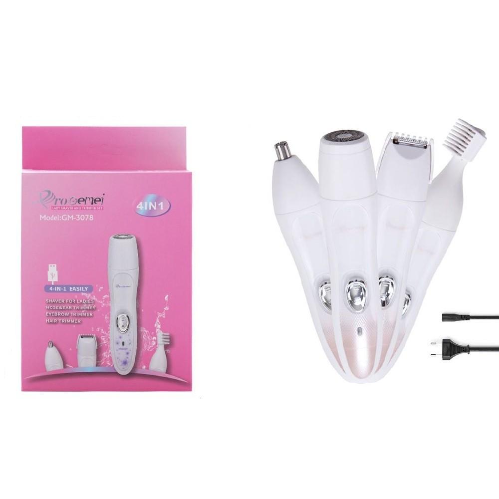 Buy Kit 4 In 1 Razor Trimmer Woman Professional Rechargeable Epilator ...