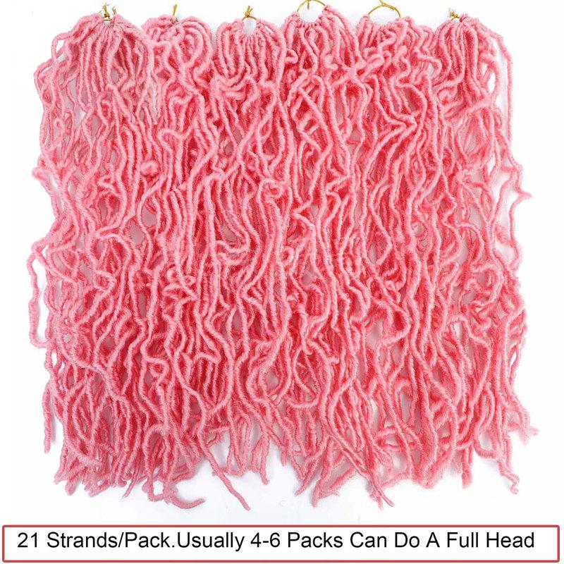 36Inch Pink Soft New Faux Locs Crochet Hair Braids For Women Synthetic Blonde Goddess Nu Locs Braiding Hair Extensions PreLooped