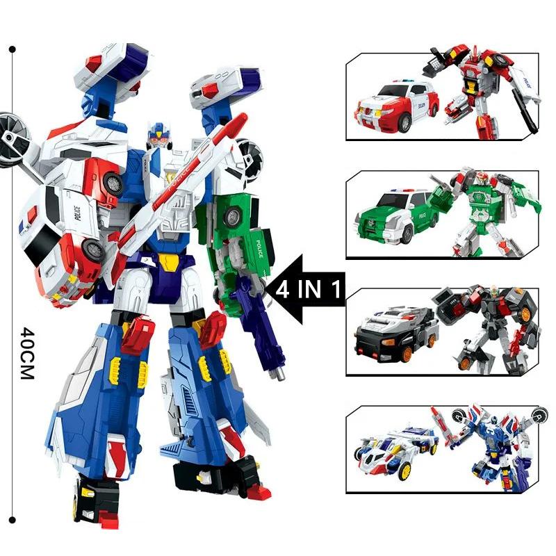 4 ÎN 1 Carbot Hypercops Transformare Robot în Mașină Jucării Figurine de Acțiune Deformare Mașină Jucărie Avion pentru Copii Cadou