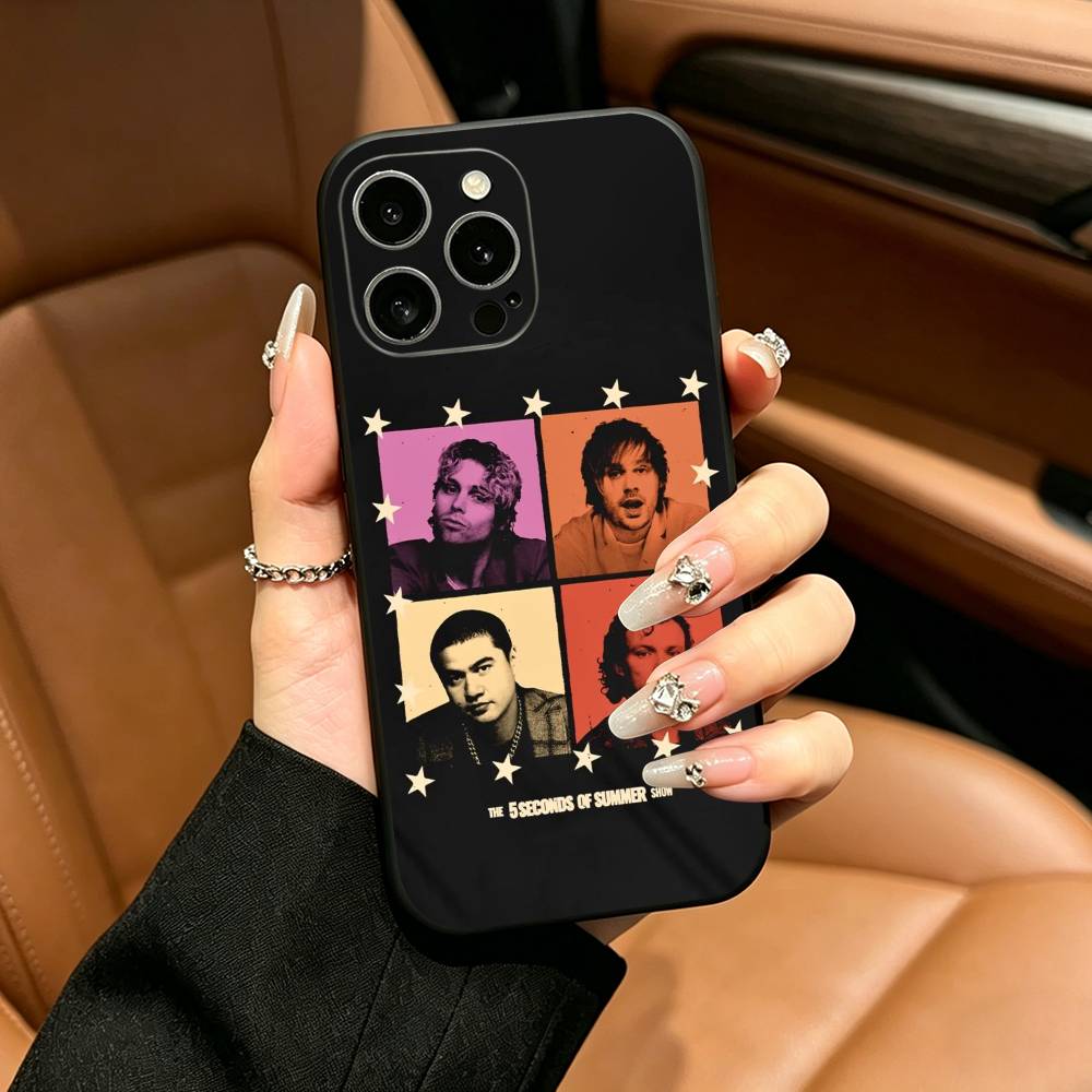 5 S-Seconds of S-Summer Band Phone Case For iPhone 12 13 14 15 16 17 Pro Max, Lightweight and Practical Soft Black Cover