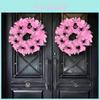 Halloween Spider Wreath Door Hanging Ornament With Pink Mesh For Party Decor And Venue Setup