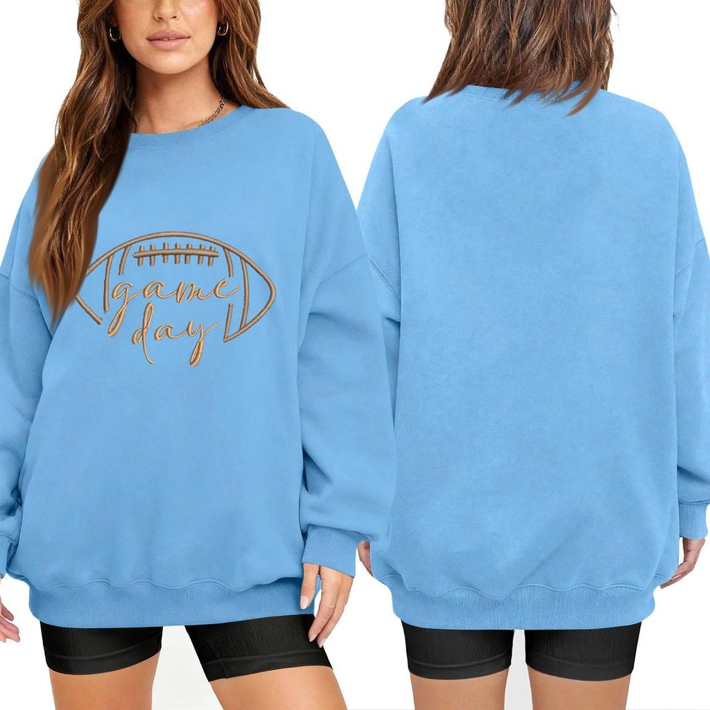 Unisex Lightweight Long Sleeve Neck Printed Pullover Sweatshirt for Men and Women