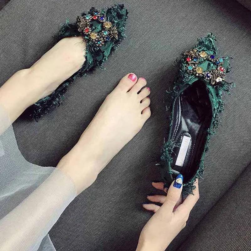 

роскошные Стразы Повседневные Женские 2024 Новые Летние Остроносые Балетки Слипоны Роскошные Женские Лоферы Женские Элегантные Балетки Платье Низкая Обувь 40