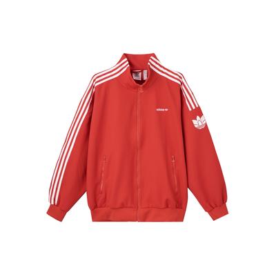 Originals Sport Lifestyle Serie Bequeme Weiche Atmungsaktive Stehkragen Gestreifte Vintage Langarmjacke Herrenjacken Rot JL8393