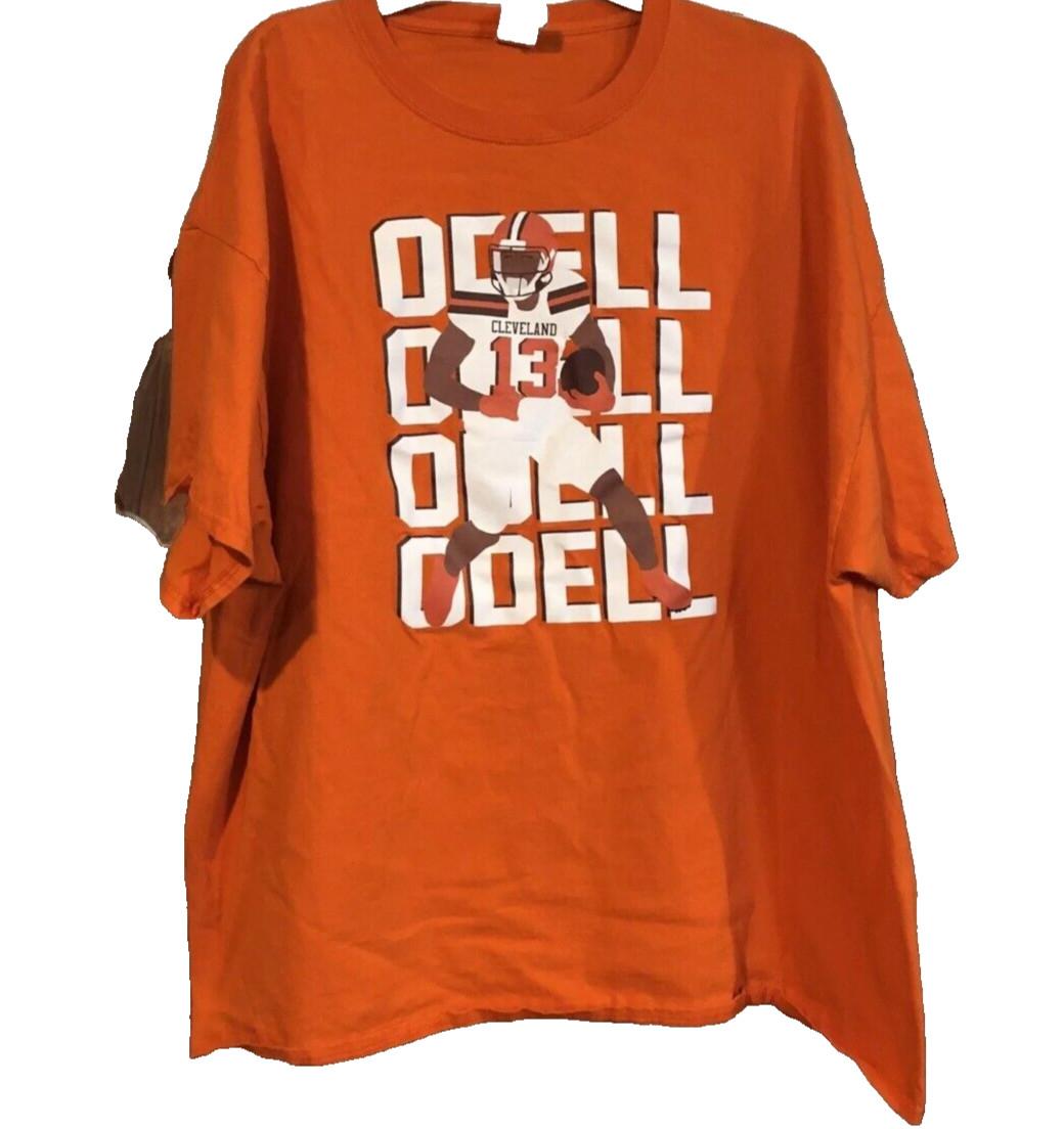 Odell Beckham Jr Cleveland Browns T Shirt Mens 3XL Orange NFL Football Gildan Unisex T-Shirt S