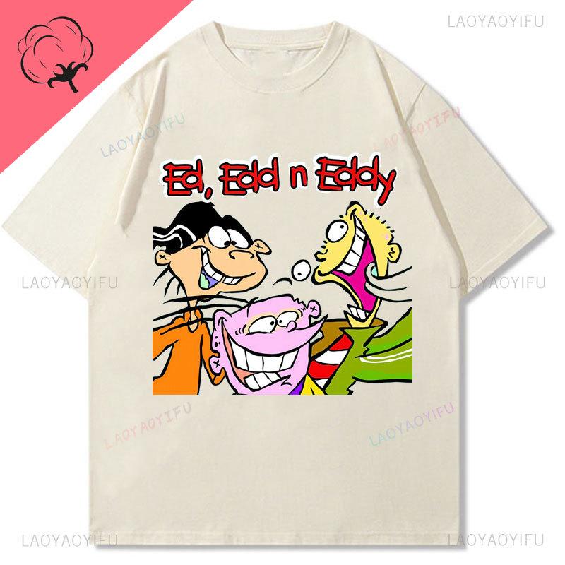 Ed Edd  Eddy Tv Show Shirt Novelty Cartoon Kawaii Cute Casual Funny Comic Printed Y2k Clothes Grahic T Shirts Cotton Unisex Top