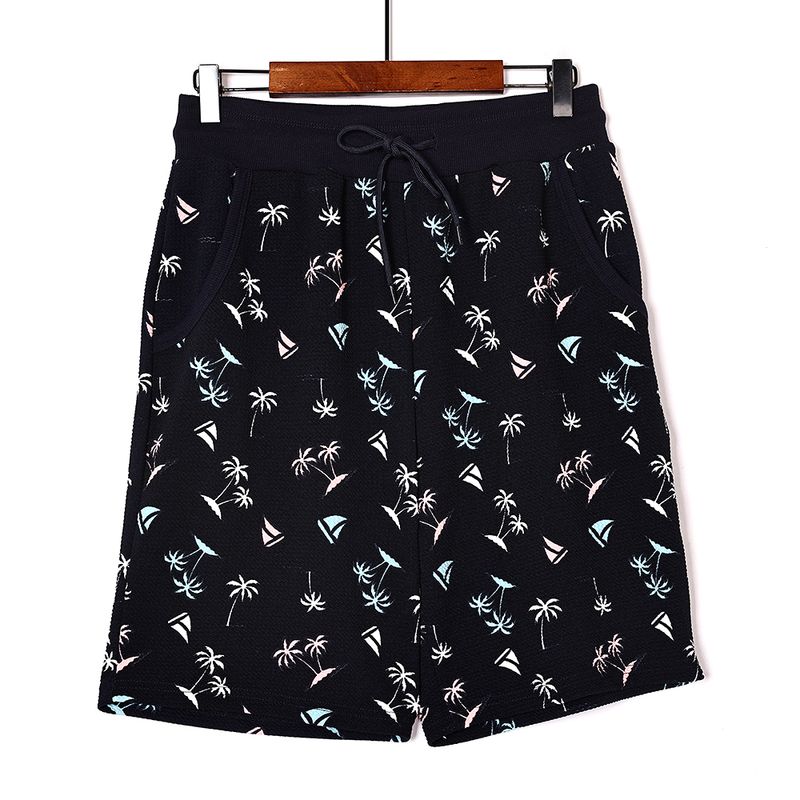 

2024 Summer New COUPLE S Elastic Waist Print Wide Leg Shorts Korean Fashion Beach Pants Shorts Tide 03 L