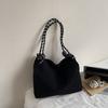Vintage Large Capacity Corduroy Bag Women's Solid Color Underarm Shoulder Bag