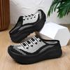 Knitted Mesh Walking Shoes Women Fashion Thick Sole Slippers Lightweight Soft Casual Footwear for Traveling Height-increasing