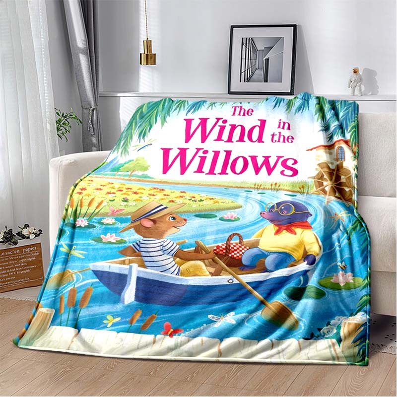 The Wind in the Willows Boat Flannel Throw Blanket Soft Warm Sofa Bed Cover Cartoon Animal Nap Blanket Gift For Kids Book Lovers 80cm x 120cm