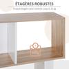 Bookcase, S-Shaped Wooden Bookshelf, 5/6 Tiers Freestanding Storage Shelf, Home Office Decorative Display Stand Rack, Oak and White