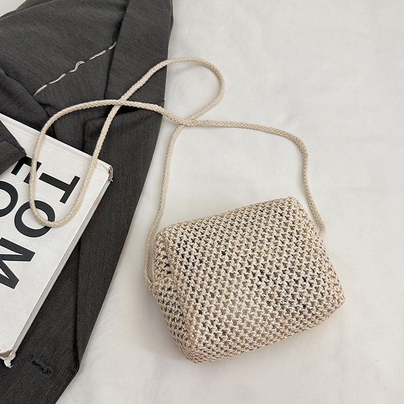 

Соломенная ретро маленькая сумка женская летняя нишевая сумка на одно плечо через плечо плетеная сумка простая дорожная ротанговая повседневная сумка
